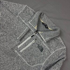 The North Face Gordon Lyons 1/4 Zip Fleece Sweater Pullover Mens Medium Gray
